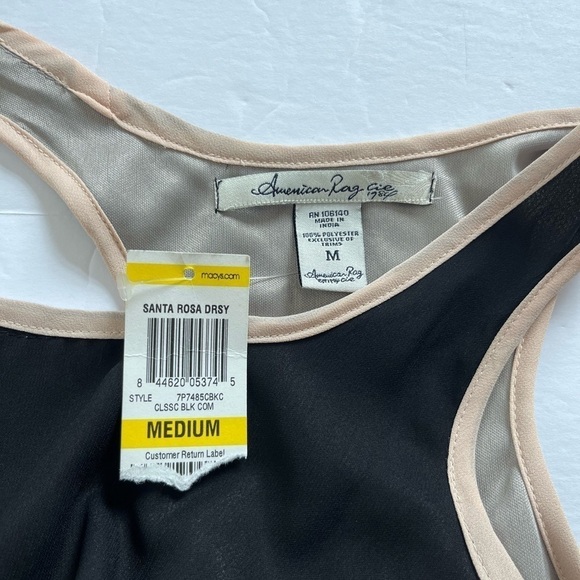 American Rag Santa Rosa Racerback Black and Cream Dress Size medium With Tags - Picture 4 of 11